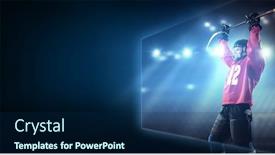  Presentation with ice hockey - Slides consisting of ice hockey player celebrating victory background and a navy blue colored foreground