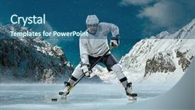  Presentation with nhl hockey ice referee - Audience pleasing presentation design consisting of ice hockey player in action backdrop and a  colored foreground