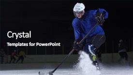  Presentation with ice hockey - Colorful slide deck enhanced with ice hockey player in action backdrop and a wine colored foreground