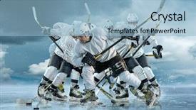  Presentation with nhl hockey ice referee - Beautiful slide deck featuring ice hockey player in action backdrop and a  colored foreground