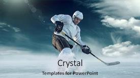 Presentation with ice hockey - Slide set featuring ice hockey player in action background and a light blue colored foreground