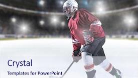  Presentation with ice hockey - Presentation consisting of ice hockey player in action background and a sky blue colored foreground