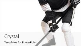  Presentation with ice hockey - Colorful theme enhanced with ice hockey player studio shot over white backdrop and a white colored foreground
