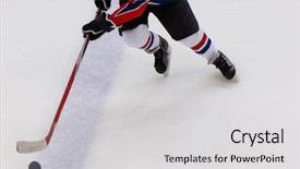  Presentation with hockey puck - Colorful theme enhanced with ice hockey player with puck backdrop and a light gray colored foreground