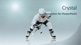  Presentation with ice hockey - Cool new theme with ice hockey player backdrop and a light blue colored foreground