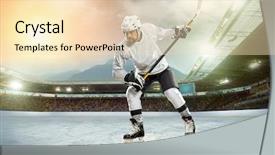  Presentation with ice hockey - Colorful slide deck enhanced with the ice open stadium backdrop and a lemonade colored foreground