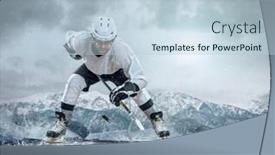  Presentation with ice hockey - Cool new presentation theme with ice hockey player backdrop and a lemonade colored foreground