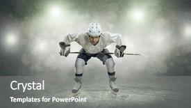  Presentation with ice hockey - Presentation theme consisting of ice hockey player background and a gray colored foreground