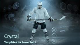  Presentation with ice hockey - Audience pleasing slide deck consisting of ice hockey player backdrop and a ocean colored foreground