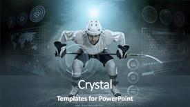  Presentation with ice hockey - Cool new theme with ice hockey player on the ice around modern light backdrop and a ocean colored foreground