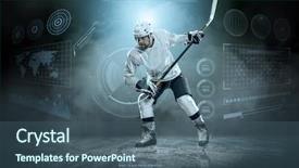  Presentation with ice hockey - Theme consisting of ice hockey player background and a ocean colored foreground