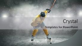  Presentation with ice hockey - Slide set consisting of ice hockey player background and a light gray colored foreground