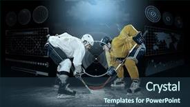  Presentation with ice hockey - Slide deck with ice hockey player background and a ocean colored foreground