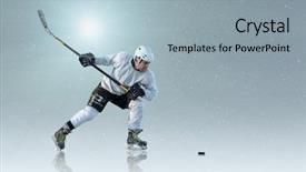  Presentation with ice hockey - Slides featuring ice hockey player background and a light blue colored foreground