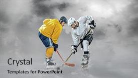 Presentation with ice hockey - PPT layouts featuring ice hockey players in action background and a light gray colored foreground