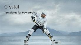  Presentation with ice hockey - Presentation theme consisting of ice hockey players background and a light gray colored foreground