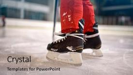  Presentation with ice hockey - Presentation consisting of ice hockey sport players competition background and a coral colored foreground