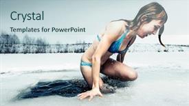  Presentation with ice - Cool new presentation theme with ice hole after recreational bath backdrop and a lemonade colored foreground