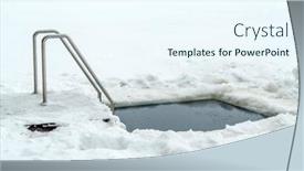  Presentation with lake ice - Audience pleasing PPT layouts consisting of ice-hole-in-the-lake backdrop and a cool aqua colored foreground