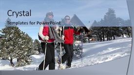  Presentation with education through technology - Amazing theme having ice hotel - couple trekking through snow backdrop and a light blue colored foreground