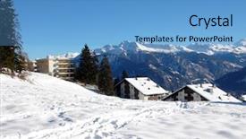  Presentation with montana - Cool new PPT theme with ice hotel - general view of the ski backdrop and a teal colored foreground