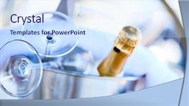  Presentation with luxury yacht - PPT theme consisting of ice hotel - romantic luxury evening on cruise background and a sky blue colored foreground