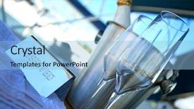  Presentation with luxury yacht - Audience pleasing presentation design consisting of ice hotel - romantic luxury evening on cruise backdrop and a light blue colored foreground