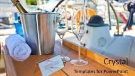  Presentation with luxury yacht - Cool new slide set with ice hotel - romantic luxury evening on cruise backdrop and a coral colored foreground