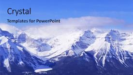  Presentation with snowy mountain tops in alaska - Colorful PPT theme enhanced with ice hotel - snowy mountain ridge at lake backdrop and a light blue colored foreground