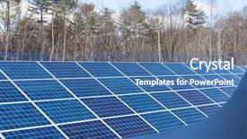  Presentation with solar panel - Beautiful presentation theme featuring ice innovation - solar panel in forest backdrop and a  colored foreground