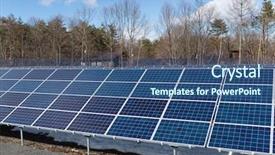  Presentation with solar system - PPT theme consisting of ice innovation - solar panel system in forest background and a  colored foreground