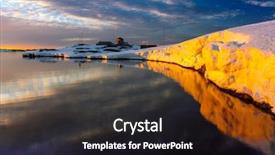  Presentation with antarctic - PPT theme enhanced with ice melting - antarctic glacier in the snow background and a dark gray colored foreground