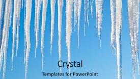  Presentation with blue header weather vane - Audience pleasing presentation theme consisting of ice melting - icicles on blue backdrop and a light blue colored foreground