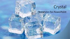  Presentation with ice - Slide set consisting of ice on brightblue background background and a light blue colored foreground
