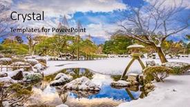  Presentation with japan tech - Colorful slides enhanced with ice plant - kanazawa ishikawa japan winter gardens backdrop and a light blue colored foreground