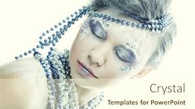  Presentation with winter ice - Beautiful presentation design featuring ice-princess christmas winter fairy woman backdrop and a cream colored foreground