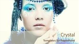  Presentation with winter ice - PPT layouts having cristmass - ice-princess christmas winter fairy woman background and a cream colored foreground