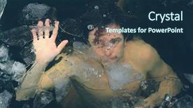  Presentation with cold water - Presentation theme enhanced with dead body - man drowning in cold winter background and a navy blue colored foreground