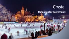  Presentation with budapest - Colorful presentation enhanced with ice rink - vajdahunyad castle in budapest hungary backdrop and a wine colored foreground