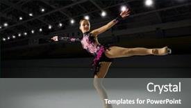  Presentation with figure skating - Presentation consisting of ice rink - young girl figure skater background and a gray colored foreground