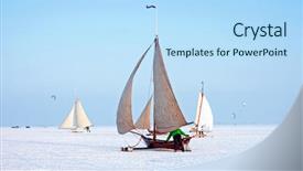  Presentation with frozen ice cold fish - Cool new presentation theme with ice sailing on a cold backdrop and a light blue colored foreground