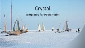  Presentation with winter ice - Amazing slides having ice sailing on a cold backdrop and a light blue colored foreground