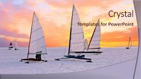  Presentation with sunset sailing - PPT layouts consisting of ice sailing on the gouwzee background and a lemonade colored foreground