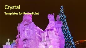  Presentation with russia - PPT theme consisting of ice sculpture - christmas installation in moscow russia background and a wine colored foreground
