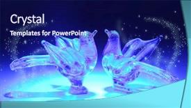  Presentation with birds - Presentation theme enhanced with ice sculpture - glass birds dance background and a navy blue colored foreground