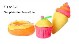  Presentation with sweets - Audience pleasing PPT layouts consisting of ice sculpture - plasticine sweets on white background backdrop and a white colored foreground