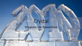  Presentation with ice - Cool new PPT theme with ice sculpture figures in 2010 backdrop and a light blue colored foreground
