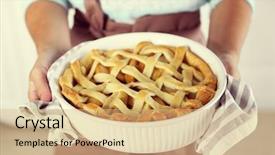  Presentation with apple - PPT theme having ice sheet - homemade apple pie in female background and a coral colored foreground