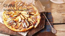  Presentation with homemade pastry apple pie pies - PPT layouts with ice sheet - homemade apple pie on cutting background and a coral colored foreground