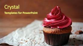  Presentation with table napkin - Amazing PPT layouts having ice sheet - tasty chocolate cupcake and paper backdrop and a tawny brown colored foreground